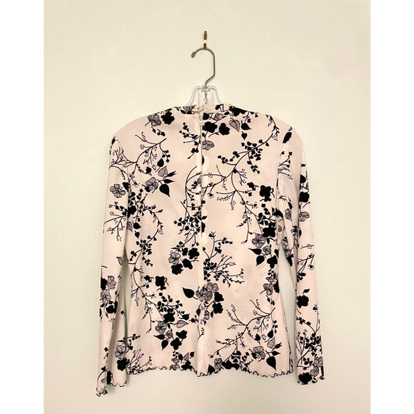 Vintage Womens Top Size 12 Floral Lettuce Hem Romantic Whimsigoth Fairy 70s FLAW - Picture 4 of 11